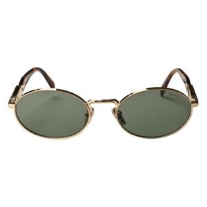 Prada 65ZS Sunglasses with Gold Frame and Green Lenses